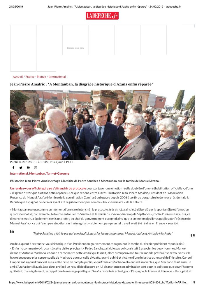 Aperçu : Jean-Pierre Amalric et la venue de Pedro Sánchez