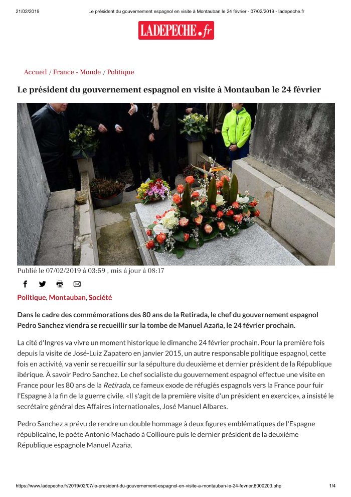 Aperçu : Venue de Pedro Sánchez — article du 7 février