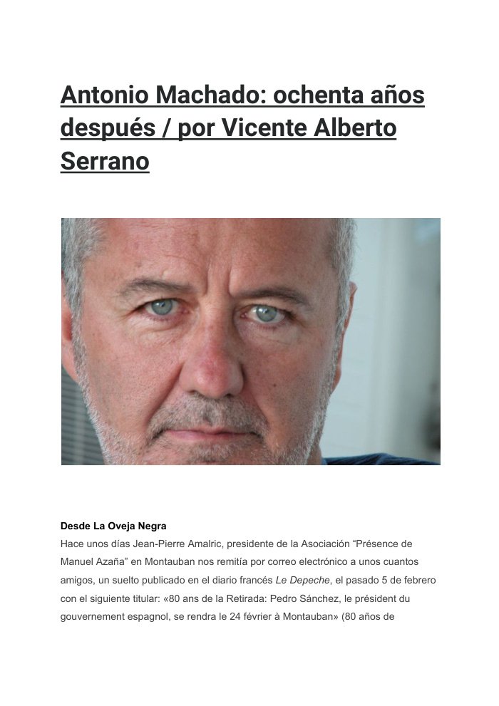 Aperçu : Antonio Machado : quatre-vingts ans après