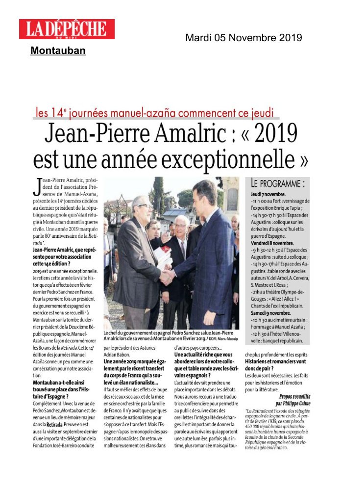 Aperçu : Les 14es Journées Manuel Azaña : une année exceptionnelle