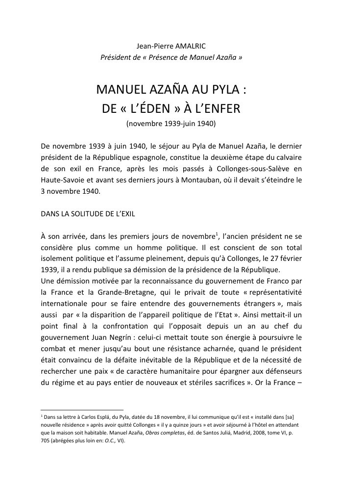 Aperçu : Manuel Azaña au Pyla : de l’Éden à l’enfer