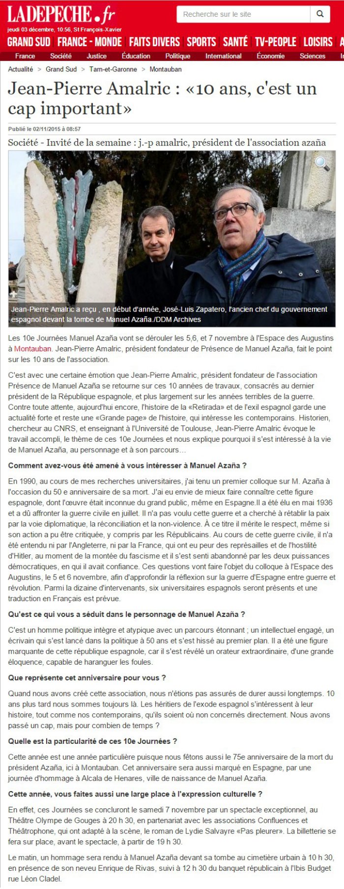 Aperçu : Journées Azaña : dix ans, un cap important