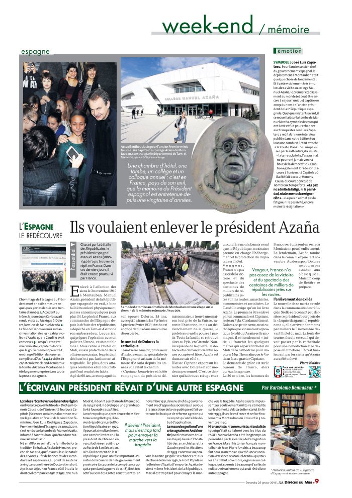 Aperçu : Manuel Azaña — un week-end de mémoire