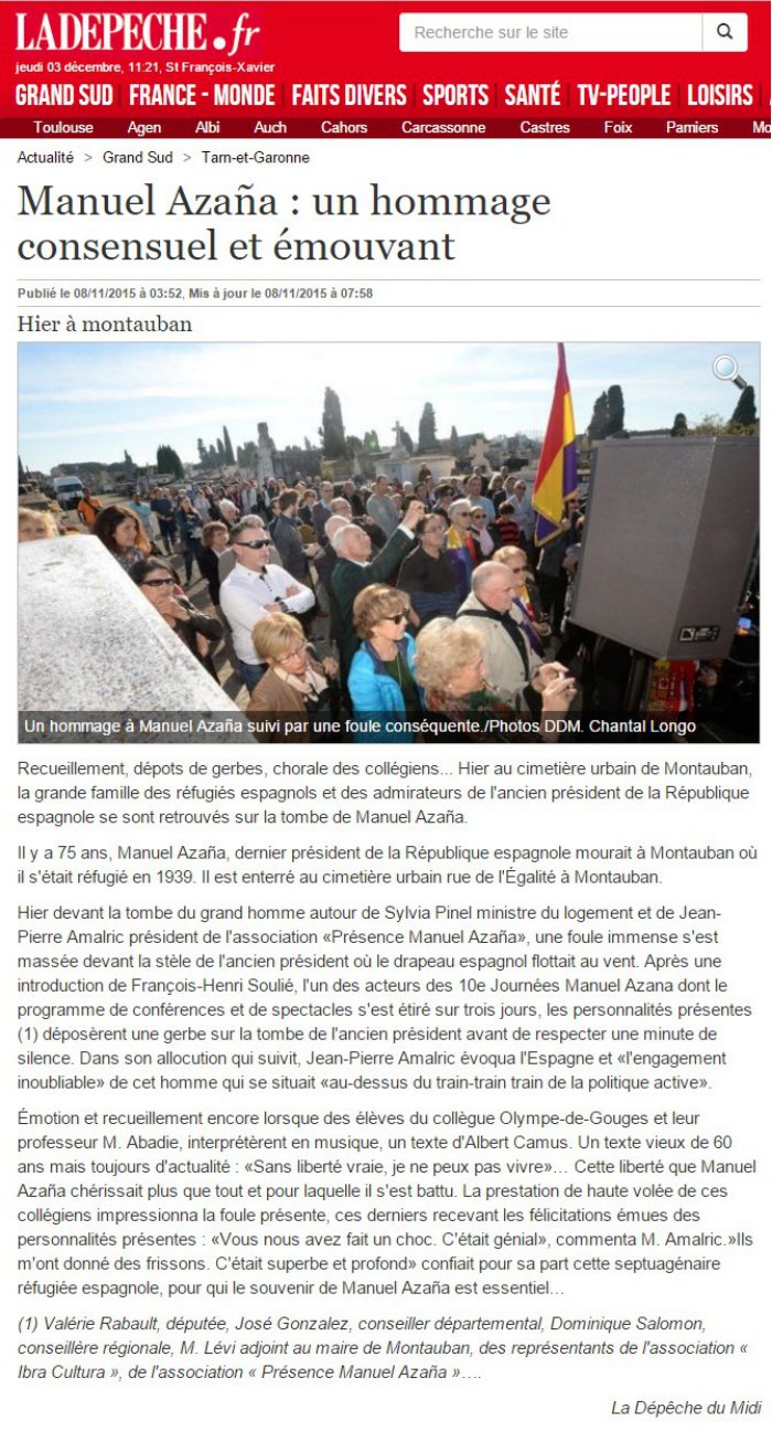 Aperçu : Hommage à Manuel Azaña au cimetière