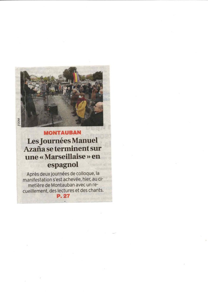 Aperçu : Les Journées Manuel Azaña se terminent sur une Marseillaise en espagnol