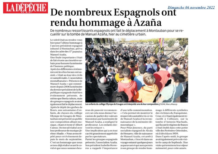 Aperçu : De nombreux Espagnols ont rendu hommage à Azaña
