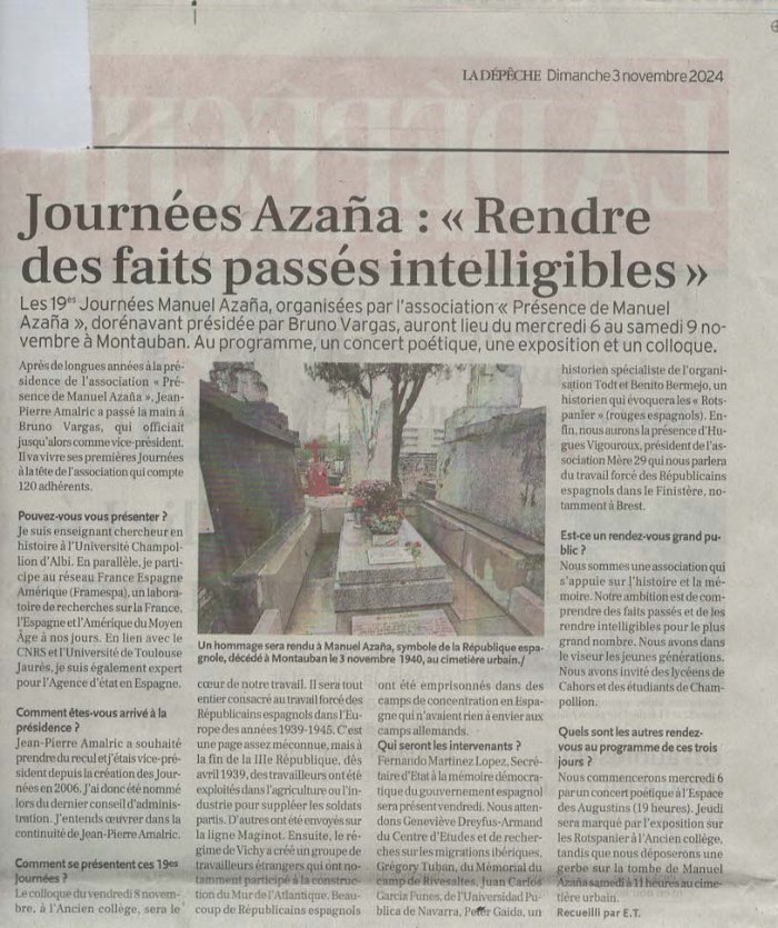 Aperçu : Journées Azaña : rendre des faits passés intelligibles