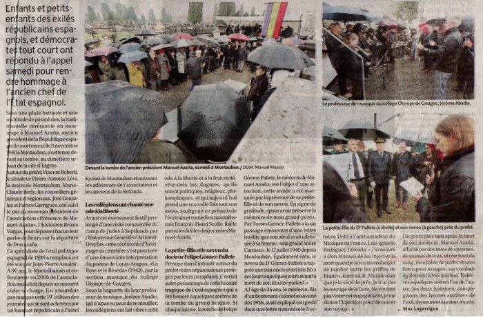 Aperçu : Hommage à Manuel Azaña au cimetière de Montauban