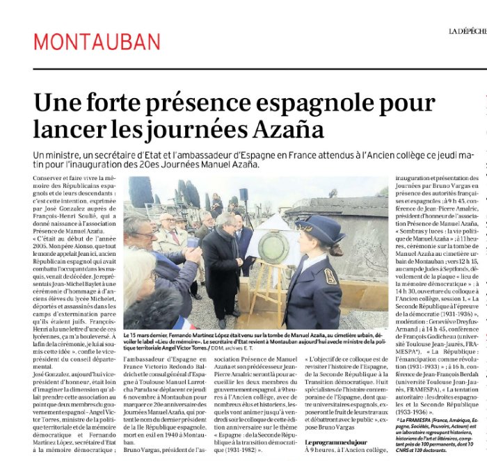 Aperçu : Une forte présence espagnole pour lancer les Journées Azaña