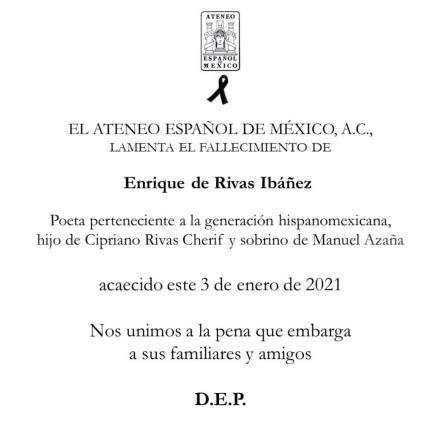 Hommage à Enrique de Rivas — 2021